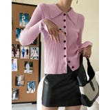 襟付きリブニットトップスカーディガン カーディガン 羽織り | kirakiraShop | 詳細画像28