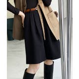 ブラック | Aラインスラックスハーフパンツ 2サイズ ボトムス | kirakiraShop