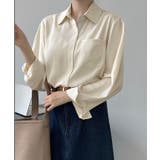 【SHOPLIST限定】襟付きサテンシンプルブラウス 2色 2サイズ | kirakiraShop  | 詳細画像15 