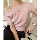 ピンク | ボートネック半袖ニットソー トップス サマーニット | kirakiraShop