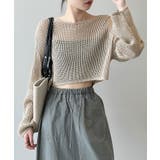ショート丈クロシェ編みニット サマーニット 長袖 | kirakiraShop | 詳細画像6