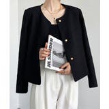 【SHOPLIST限定】ノーカラー金釦ジャケット アウター ノーカラージャケット | kirakiraShop  | 詳細画像3 