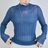 ブルー | ランダムリブシアーニット 2タイプ トップス | kirakiraShop 