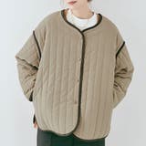 ベージュ | パイピングラインキルトジャケットコート アウター ジャケットコート | kirakiraShop