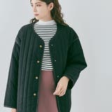 ブラック | パイピングラインキルトジャケットコート アウター ジャケットコート | kirakiraShop