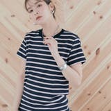 Aノーマルボーダー- ネイビー | ストレッチボーダーTシャツ トップス ボーダーTシャツ | kirakiraShop