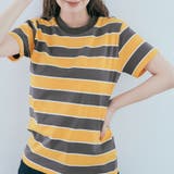 C太ボーダー-イエロー | ストレッチボーダーTシャツ トップス ボーダーTシャツ | kirakiraShop