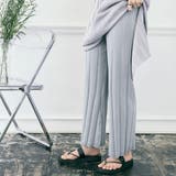 グレー | ワイドリブサマーニットパンツ ボトムス セミフレアパンツ | kirakiraShop