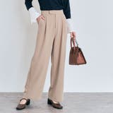ベージュ | ストレートワイドスラックスパンツ 3サイズ ボトムス | kirakiraShop