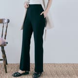 ブラック | ワッフルカラーフレアパンツ 3サイズ ボトムス | kirakiraShop