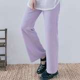 パープル | ワッフルカラーフレアパンツ 3サイズ ボトムス | kirakiraShop