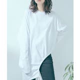 ホワイト | ドロストアシメヘムビッグシルエットロンT トップス カットソー | kirakiraShop 