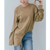 ミルクブラウン | ドロストアシメヘムビッグシルエットロンT トップス カットソー | kirakiraShop 