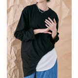 ブラック | ドロストアシメヘムビッグシルエットロンT トップス カットソー | kirakiraShop 