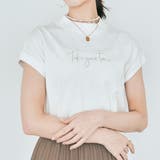 オフホワイト | モックネックフレンチロゴTシャツ トップス カットソー | kirakiraShop 