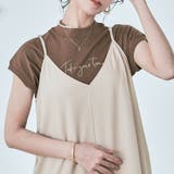 ブラウン | モックネックフレンチロゴTシャツ トップス カットソー | kirakiraShop 