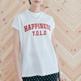 オフホワイト×レッド | モックネックフレンチロゴTシャツ トップス カットソー | kirakiraShop 