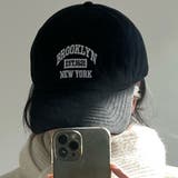 ブラック | 【SHOPLIST限定】刺繍カレッジロゴキャップ ユニセックス 帽子 | kirakiraShop 