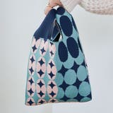 B-ブルー | 配色ニットバッグ 小物 鞄 | kirakiraShop 