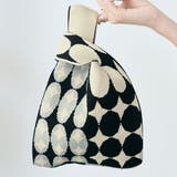 C-ブラック | 配色ニットバッグ 小物 鞄 | kirakiraShop 