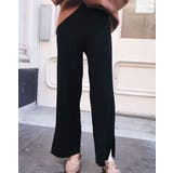 スリットデザインニットパンツ ボトムス ワイドパンツ | kirakiraShop  | 詳細画像3 