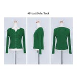 キーネックリブニットカーディガン トップス リブニット | kirakiraShop | 詳細画像31