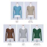 キーネックリブニットカーディガン トップス リブニット | kirakiraShop | 詳細画像4