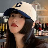 Aタイプ-ネイビー | 配色ロゴキャップ 2タイプ 男女兼用 | kirakiraShop