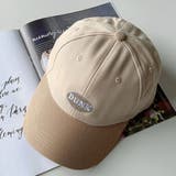 Bタイプ-ベージュ | 配色ロゴキャップ 2タイプ 男女兼用 | kirakiraShop