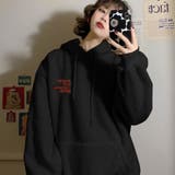 ブラック | ロゴデザインボアフーディー 2サイズ ユニセックス | kirakiraShop