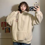 アイボリー | ロゴデザインボアフーディー 2サイズ ユニセックス | kirakiraShop