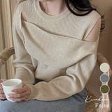 ショルダーカットニットトップス トップス ニット | kirakiraShop | 詳細画像1