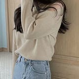 ライトベージュ | ショルダーカットニットトップス トップス ニット | kirakiraShop