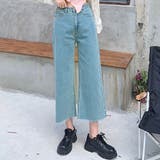 ライトブルー | カットオフクロップドデニムパンツ 4サイズ ボトムス | kirakiraShop 