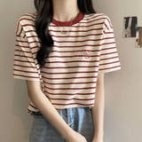 レッド | 【SHOPLIST限定】刺繍ロゴボーダーTシャツ 4サイズ トップス | kirakiraShop 