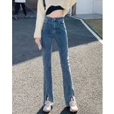 ストレッチスリットフレアデニムパンツ 6サイズ スキニーデニム | kirakiraShop | 詳細画像5