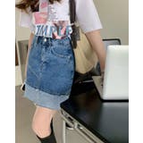 【SHOPLIST限定】バイカラーデニムミニスカート ボトムス ミニスカート | kirakiraShop  | 詳細画像10 