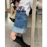 【SHOPLIST限定】バイカラーデニムミニスカート ボトムス ミニスカート | kirakiraShop  | 詳細画像8 