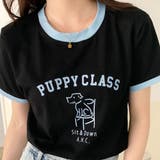 ブラック | 【SHOPLIST限定】配色ラインイラストロゴリンガーTシャツ トップス ロゴT… | kirakiraShop 