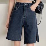 ダークグレー | スリットデニムハーフパンツ 3サイズ ボトムス | kirakiraShop