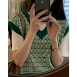 【SHOPLIST限定】幾何学柄ジャガードニットベスト トップス ニットベスト | kirakiraShop  | 詳細画像6 