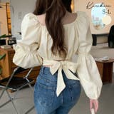 【SHOPLIST限定】バックリボンパワショルブラウス トップス ブラウス | kirakiraShop  | 詳細画像1 