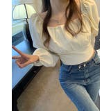 【SHOPLIST限定】バックリボンパワショルブラウス トップス ブラウス | kirakiraShop  | 詳細画像2 