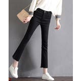 カットオフクロップドフレアデニムパンツ全4色 4サイズ デニムパンツ | kirakiraShop | 詳細画像3