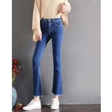 カットオフクロップドフレアデニムパンツ全4色 4サイズ デニムパンツ | kirakiraShop | 詳細画像8