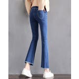 カットオフクロップドフレアデニムパンツ全4色 4サイズ デニムパンツ | kirakiraShop | 詳細画像9