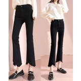 フロント切替デザインクロップドデニムパンツ 4サイズ ボトムス | kirakiraShop | 詳細画像3