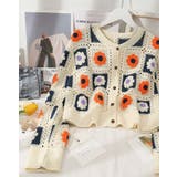 花柄クロシェ編みカーディガン トップス ニットカーデ | kirakiraShop  | 詳細画像8 