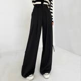 ブラック | セミワイドフレアパンツ全3色 4サイズ ボトムス | kirakiraShop