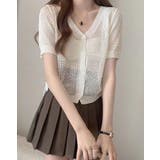 半袖メッシュニットカーディガン トップス ニットカーディガン | kirakiraShop | 詳細画像7